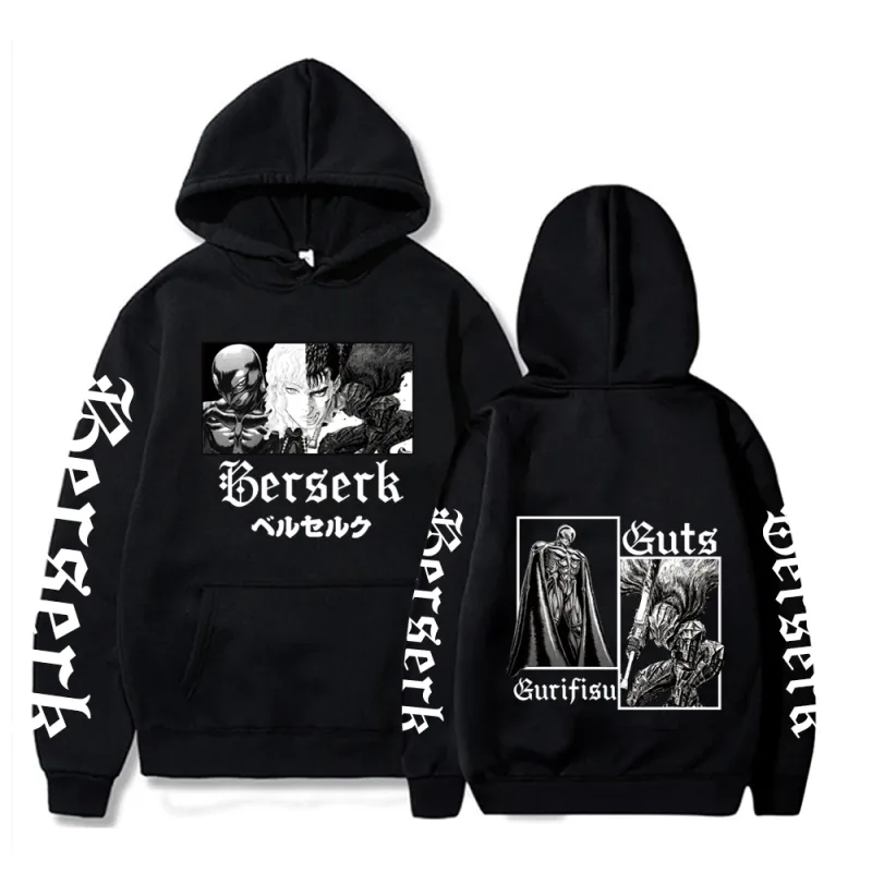 Berserk 拉鍊連帽衫男款長袖運動衫抓絨超大外套外套有趣 Berserk 日本動漫街頭服飾 — image 13