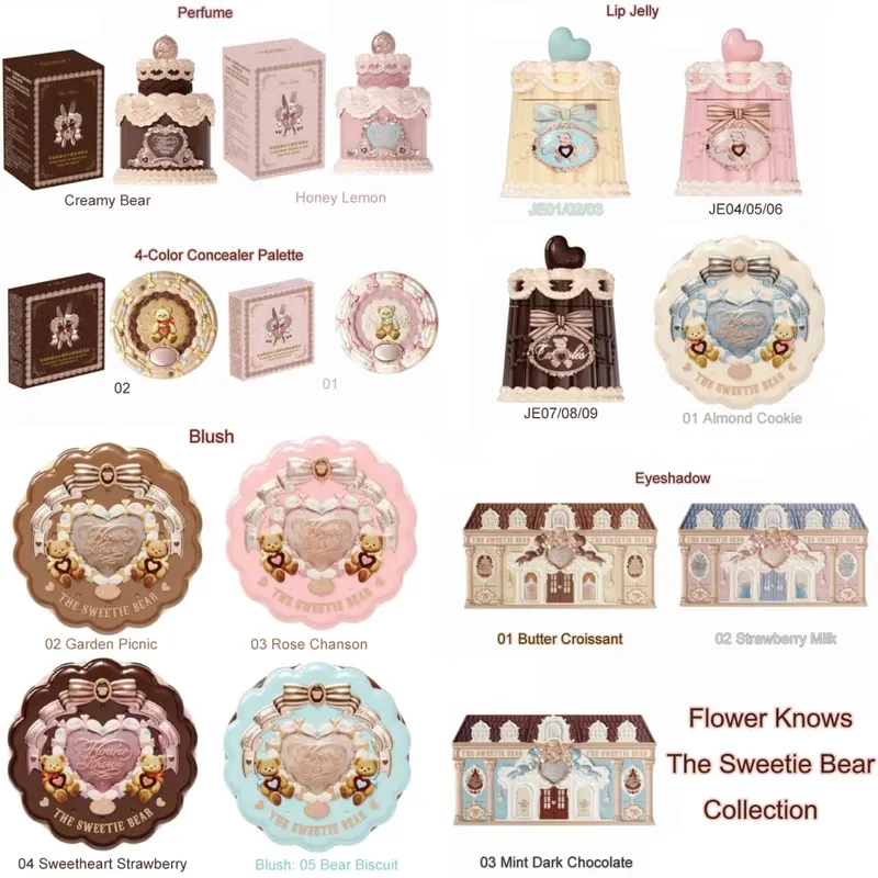 New Arrive Flower Knows The Sweetie Bear Collection Mini Setting Powder Cookie בושם וג'ל ועיפרון גבות כפולים — image 3