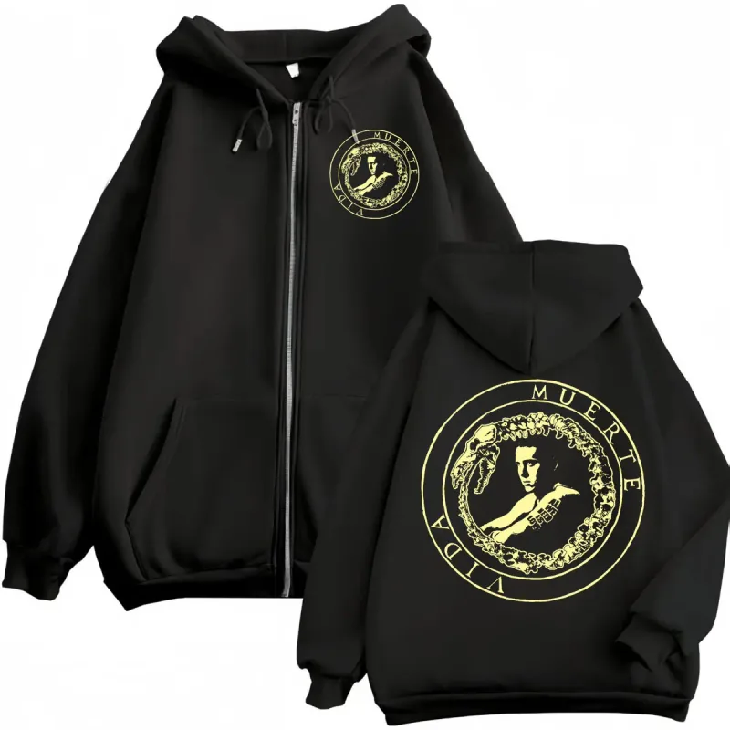 Canserbero All We Need is Love Muerte Vida Merch Zipper Hoodie Men's Fashion Hip Hop Zip Up Sweatshirts Casual Fleece Pullovers — image 16