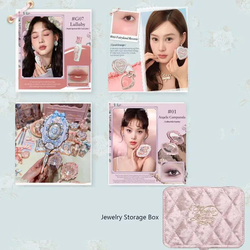 Flower Knows Makeup Professional Completa Eye Shadow Air Cushion CC Cream Blush Lipstick & Mascara Jewelry Box Σετ δώρου