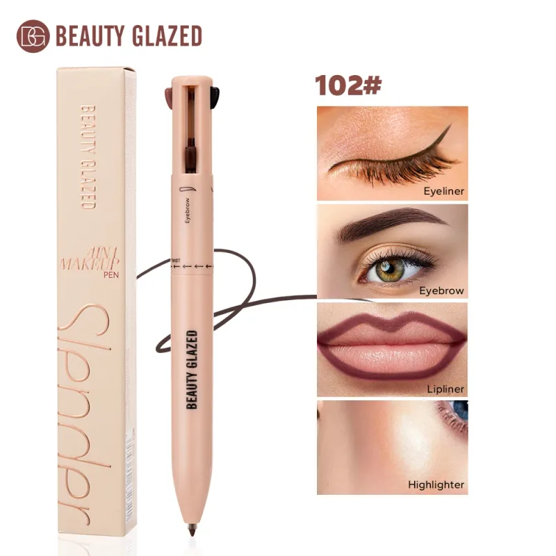 Beauty Glazed Πολυλειτουργικό Μολύβι Μακιγιάζ Μολύβι Φρυδιών Μολύβι Μολύβι Λάινερ Χειλιών Highlighter 4 σε 1 Ματ φινίρισμα για μπαλάκια μακιγιάζ