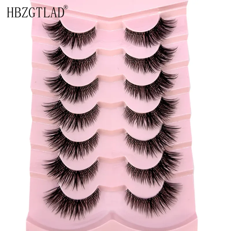 7/8PairsCat Eye Eyelashes manga Lashes 3D Clear Band Lashes naturalHalf Lashes End Eye Eyelonged Mink Eyelashes Αφράτες βλεφαρίδες — image 28