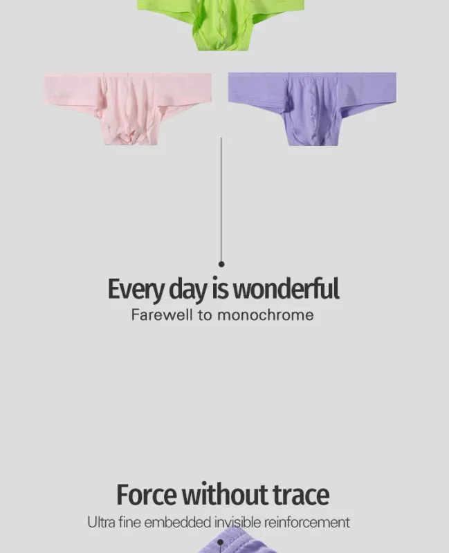 Cuecas de algodão masculinas confortáveis, 2 peças, cintura baixa, rosa, tecido macio, cintura larga, bolsa de suporte 3d, roupa íntima masculina amigável à umidade — image 12