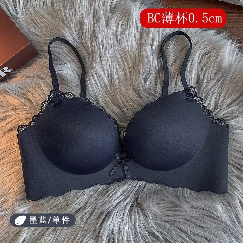 セクシーNői vezeték nélküli varrat nélküli melltartó szett egyrészes Push-Up melltartó, kis melltartó, oldalt támasztó megereszkedésgátló puha női intim fehérnemű — image 13