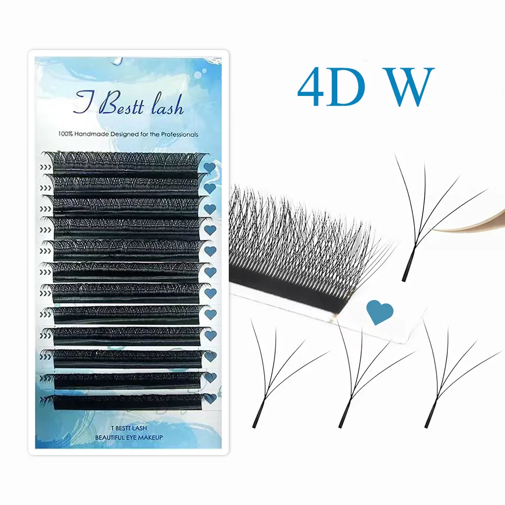 Tbestt 5D-W Shaped Eyelash Extension Premade Volume Fans Clover W Style Lashes False Mink Μαλακό Εύκολο Φινίρισμα Βλεφαρίδων — image 3