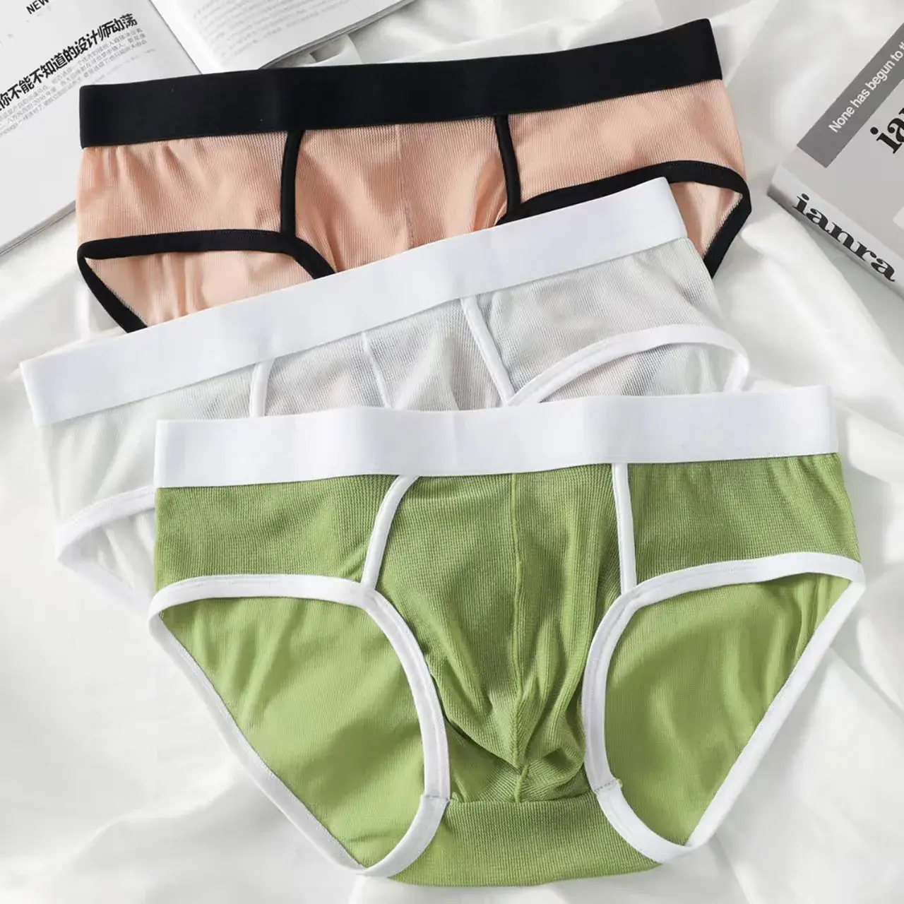 Men Ultra-thin Briefs Sexy Underwear Man Low Rise Mini Bikini cuecas Soft Underpants Homem Panties Comfortable 3256812309290130 — image 2