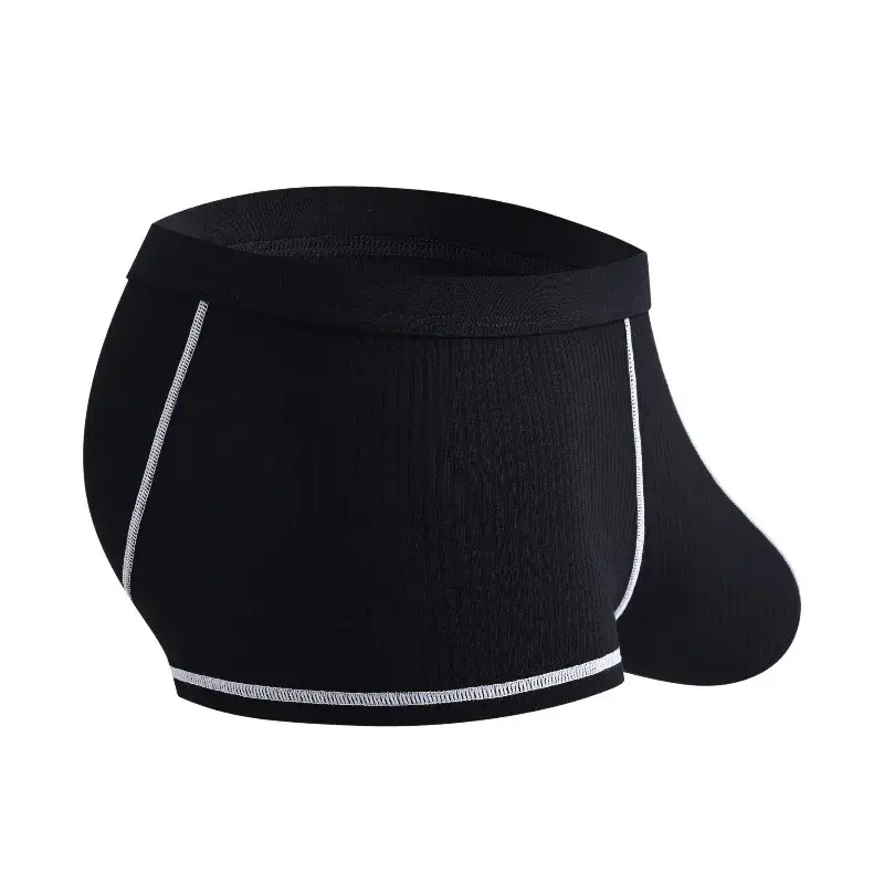 Men's Large Scrotal Pouch Underwear Stretch Solid Low Rise Boxer Shorts Breathable U Bugle Pouch Underpant Comfortable Trunk — image 3
