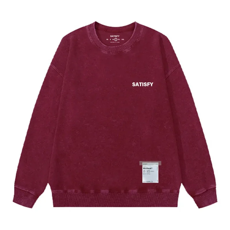 Satisfy SoftCell Men's Round-Neck Sweatshirt Running Distress Member Print Vintage Style Long Sleeve Cotton Sweatshirt with Po — image 21