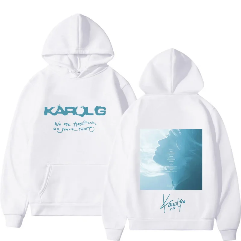 Karol G Album No Me Arrepiento De Sentir Tanto 2026 Hoodie Men Women Vintage Fashion Pullover Winter Loose Casual Sweatshirts — image 5