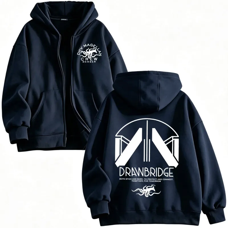 DHV MAGELLAN Crew Member Game DEATH STRANDING 2 on The Beach Zipper Hoodies Men Women Clothing Zip Up Hooded Sweatshirts Jackets