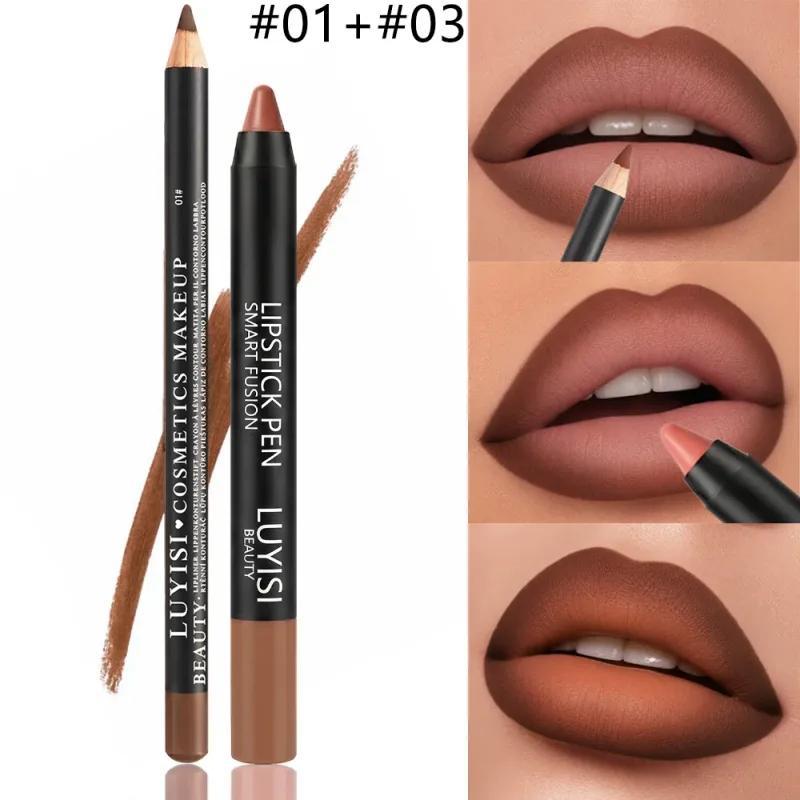2pcs/set Lip Makeup Set: 1 Matte Lip Liner + 1 Soft Matte Lipstick Pencil. A perfect match long-lasting matte and waterproof — image 4