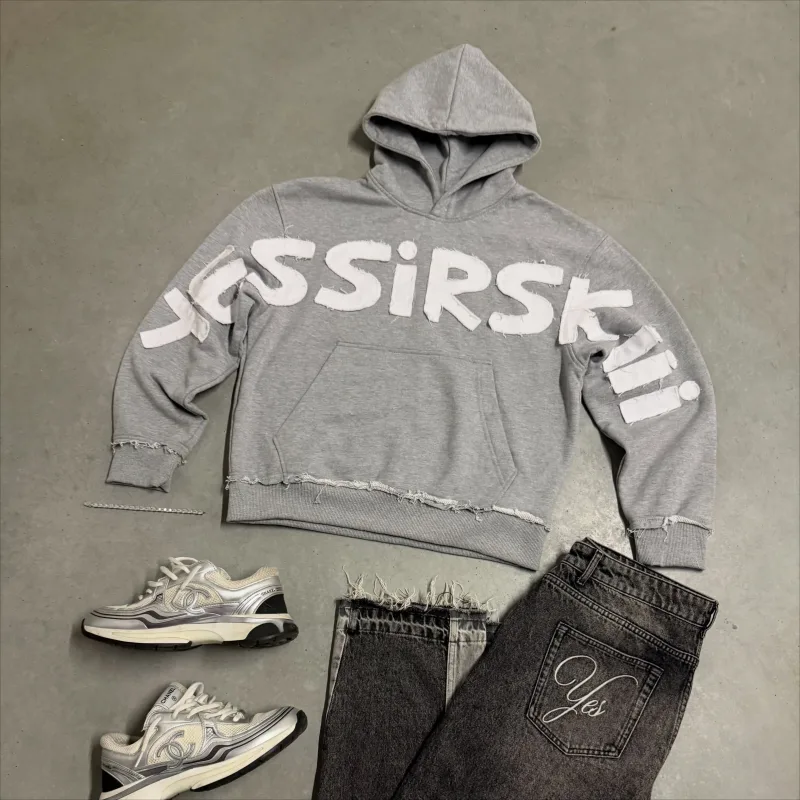 Y2K Men Oversized Hoodie Frayed Raw Edge Patch Letter Print Pullover Hooded Sweatshirt Multi Color Hip Hop Streetwear Hoodies — image 31