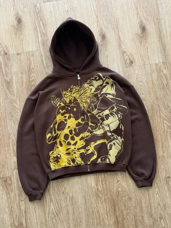 Y2k stands hiphop jojo aventura bizarra hoodies harajuku oversized das mulheres dos homens com zíper moletom hip hop casal rua moletom