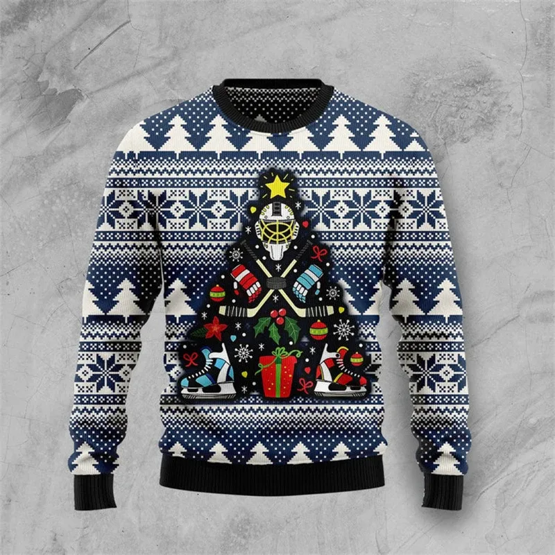 New 2026 Ugly Christmas Sweater Men Santa Claus Pattern Pullovers Women 2026 New Year Merry Christmas Crew Neck Sweatshirts — image 17