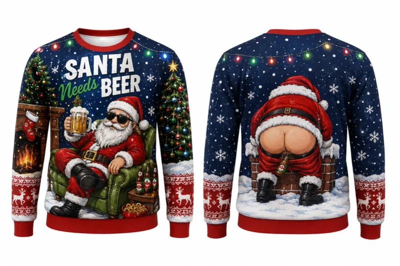 Lets Get Blitzened Reindeer Christmas Sweatshirt 3D Print Crewneck Unisex New Funny Ugly Xmas Party Holiday Jumper Autumn Wear — image 7