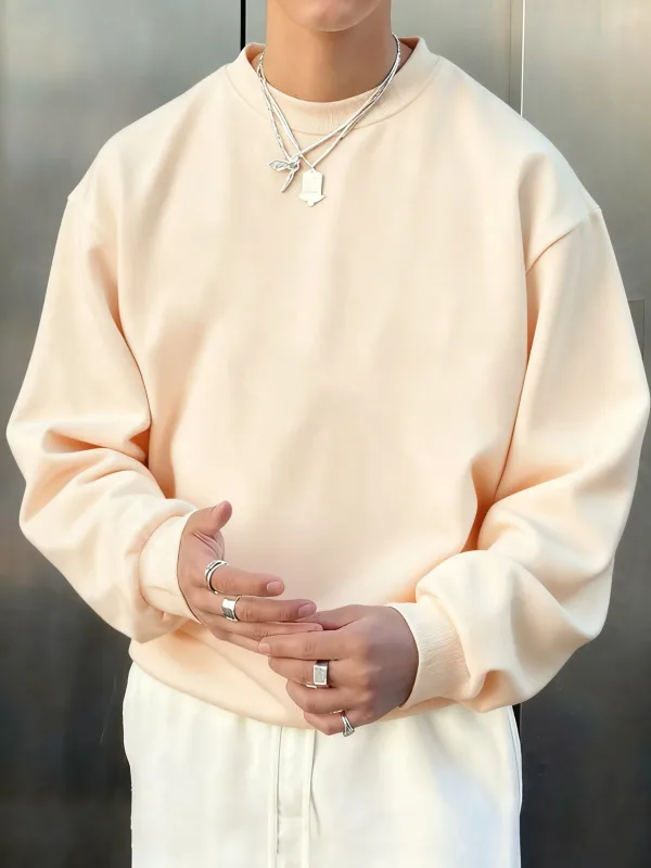 Masculino velo outono topo rua all-match pullovers confortável básico sweatshirts esporte casual roupas esportivas diárias roupas macias — image 12