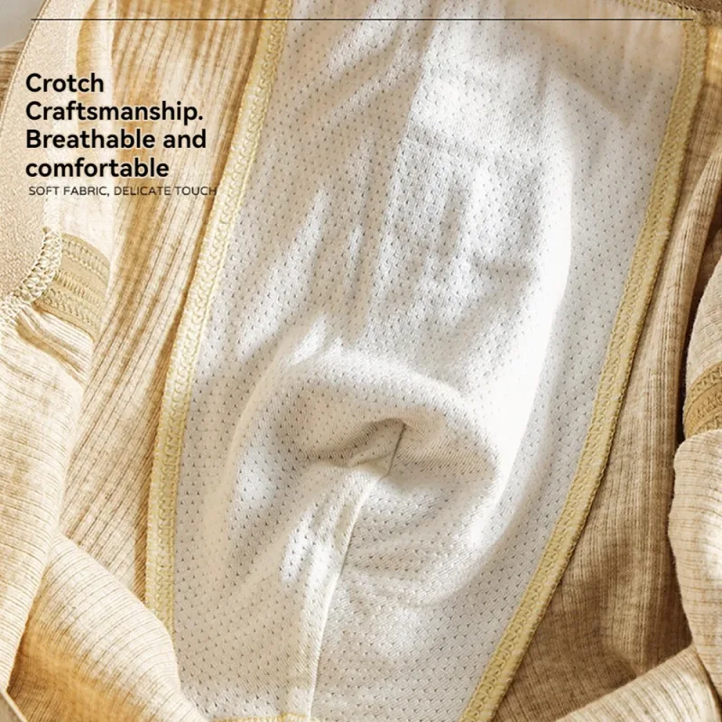3 unidades/pacote 100% algodão sólido listrado calcinha masculina para 40-100kg malha respirável virilha cuecas boxers de cintura alta elástica — image 13