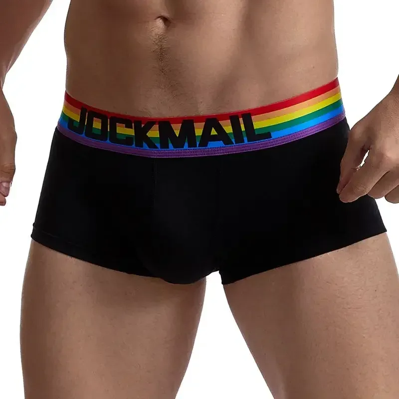 Regnbågsbälte Man Kalsonger Boxershorts Bomull Herr Boxers Herr Andas Underkläder Herr Trosor Mjuka Boxershorts Balck White