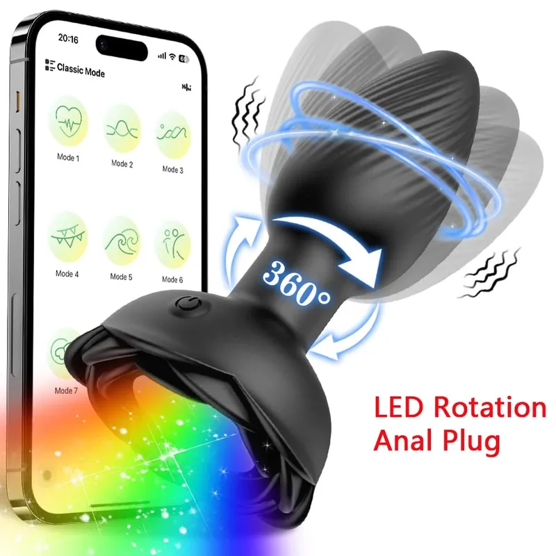 APP Control Rotation Butt Plug Anal Vibrator για άνδρες Γυναίκες 360° Wiggle Prostate Massager Πρωκτικό βύσμα για Gay Sex Toy για άνδρες — image 11