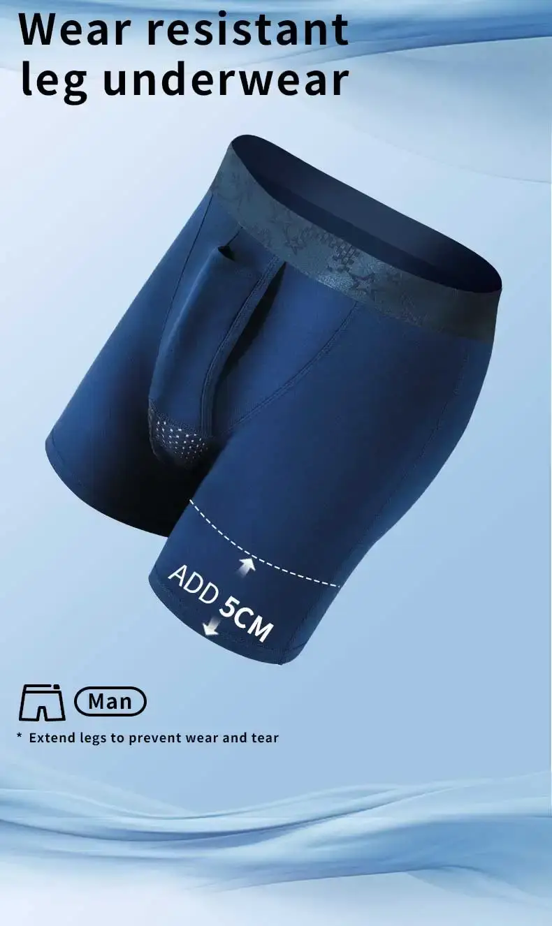 Bullet separata anti-wear bentrosor för män Boxershorts för män Andas kalsonger pojkar sportväska fäste långa shorts — image 3