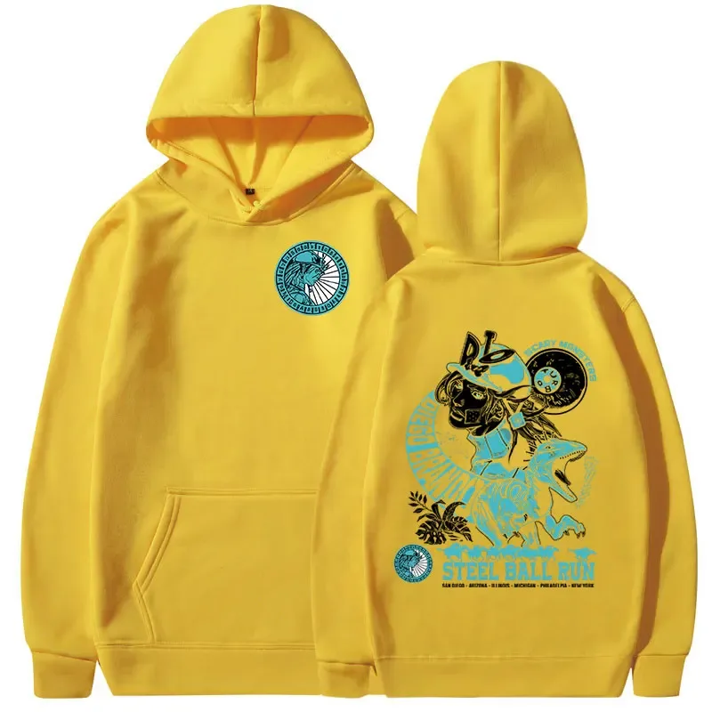 Anime Jojo Bizarre Adventure Hoodies STEEL BALL RUN Diego Brando Manga Graphic Sweatshirts Men's Long Sleeves Fleece Pullovers — image 11
