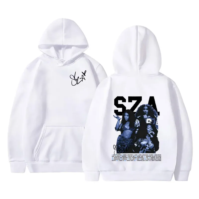 Hot Rapper SZA SOS Graphic Hoodie Men Women Hip Hop Fashion Oversized Hooded Sweatshirt Unisex Vintage Casual Pullover Hoodies — image 3