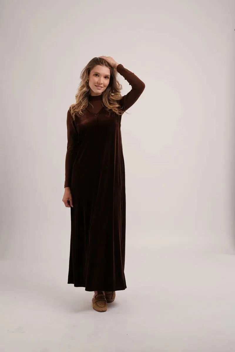AS AW26 Velvet jumper dress with side pockets + Jersey basic mockneck — image 5