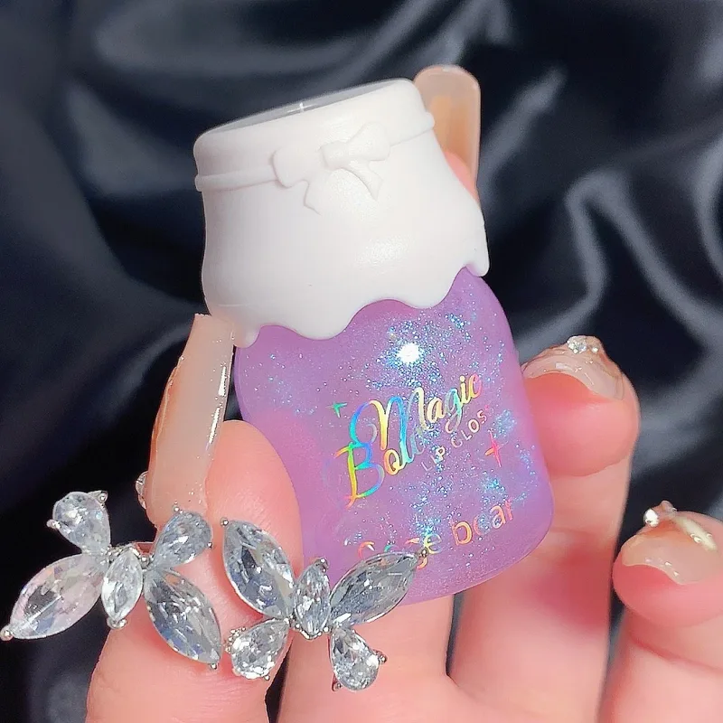 Gege Bear Butterfly Knot Lip Gloss Ενυδατικό Ενυδατικό Καθρέφτη Λάμψη Αφρώδη αντικολλητικό Κύπελλο Κραγιόν ομορφιάς Μακιγιάζ