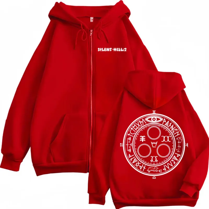 Limited Silent Hill 2 Game Print Zipper Hoodies Mataas na Kalidad ng Fashion Zip Up Pullover Mga Lalaking Babae Casual Long Sweatshirts — image 6