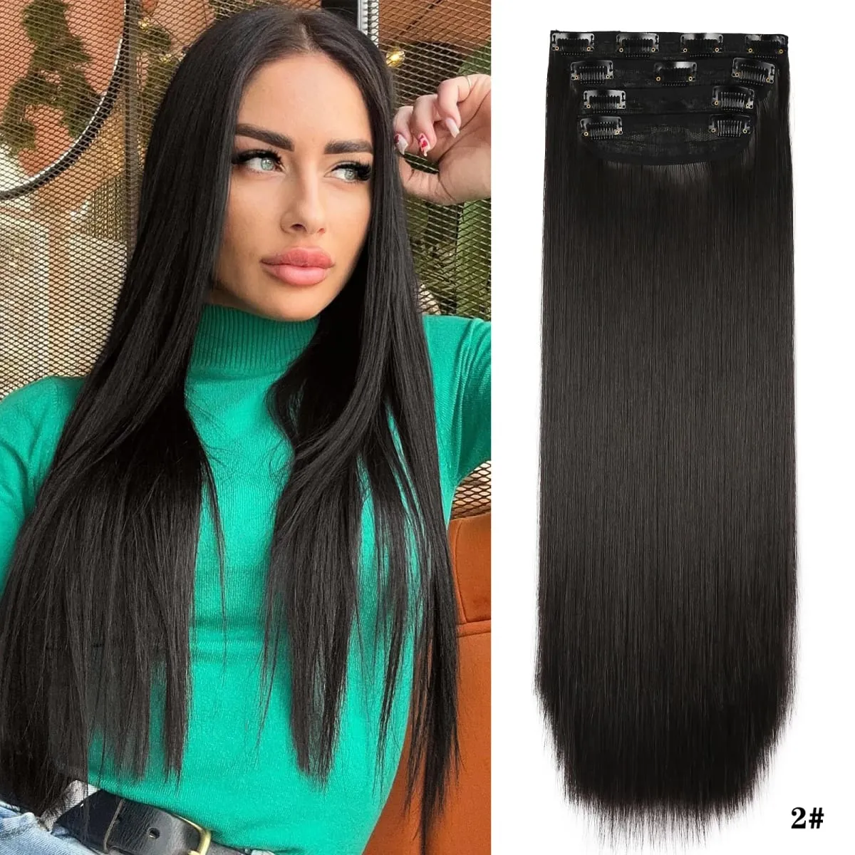 Leeons Wavy Clip In Hair Extensions 4 τμχ Φυσικά μαλακά μακριά κυματιστά Hairpieces Χοντρό διπλό κλιπ υφαδιού σε επεκτάσεις μαλλιών για γυναίκες — image 24