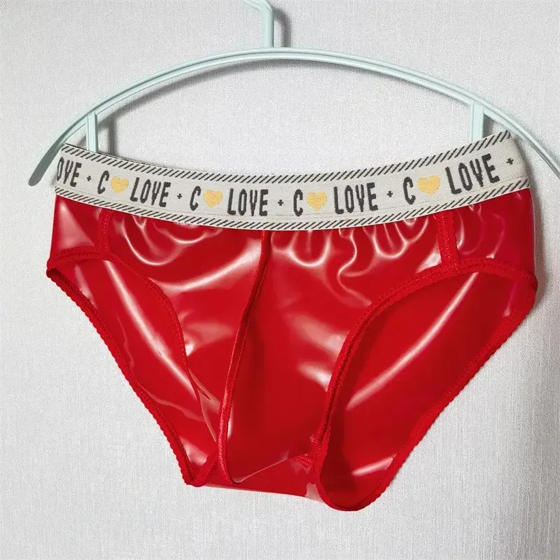 Men Sexy Latex Briefs Seamless Underwear Scrotum Bulge Panties Men Clothes Inner Wear Athletic Underpants Porns Bikini Bottom