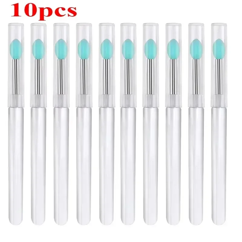Brosse à lèvres Portable en Silicone, avec couvercle, doux, multifonctionnel, applicateur de baume à lèvres, rouge à lèvres, pinceaux de maquillage, 3/5/10 pièces — image 11