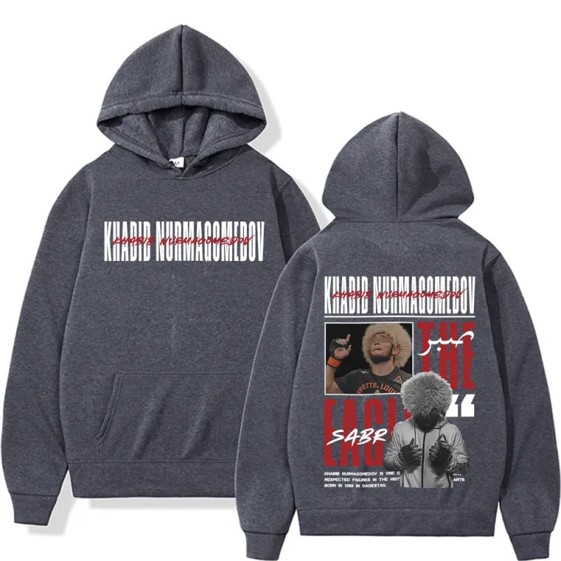 Khabib Nurmagomedov THE EAGLE Retro Hoodies Men Women Fashion Gothic Long Sleeve Pullovers Casual High Quality Hooded Sweatshirt — image 5