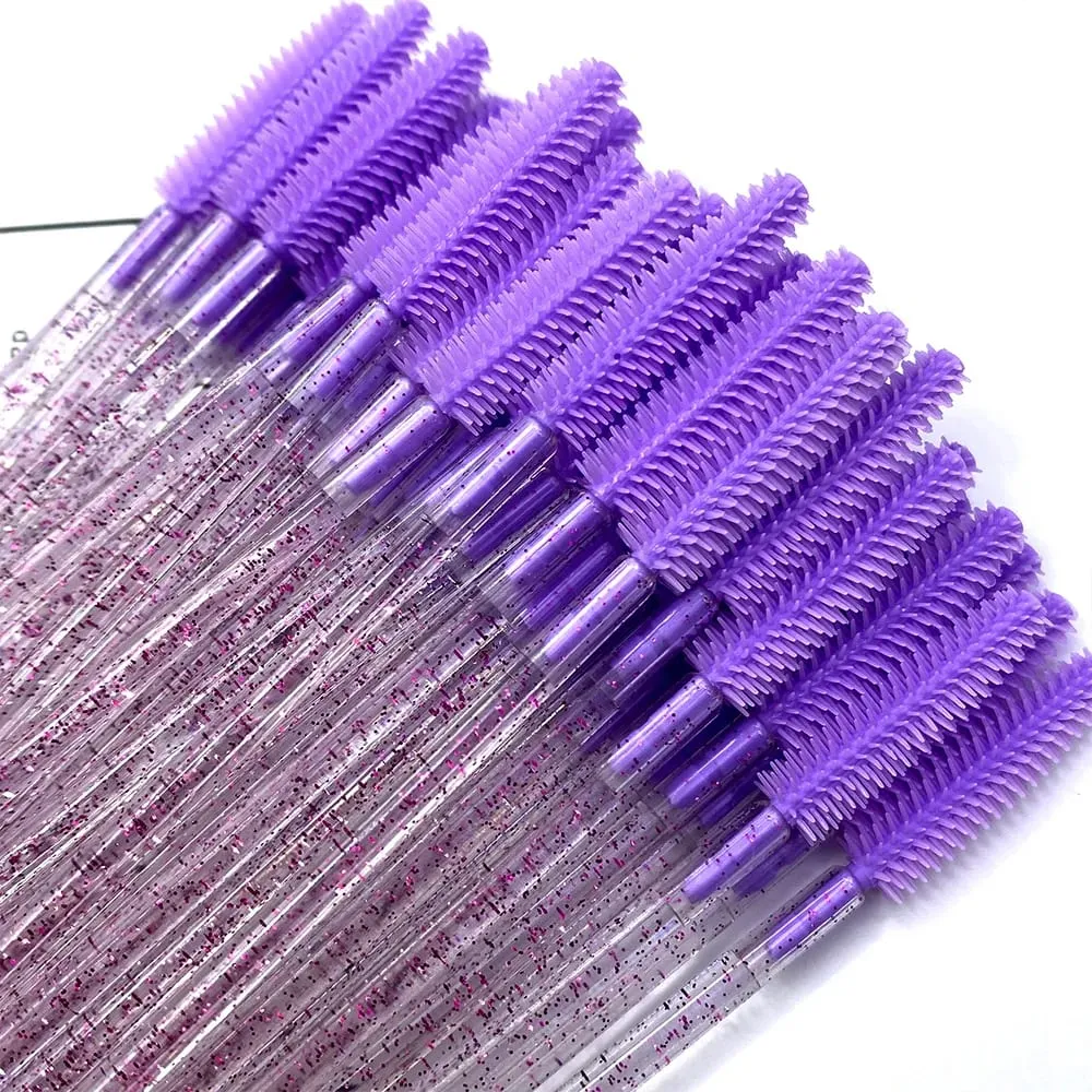 Baguettes de Mascara en cristal de Silicone jetables, brosses à cils en diamant, peigne, brosse de maquillage de beauté, outils pour femmes, 50/100 pièces — image 5
