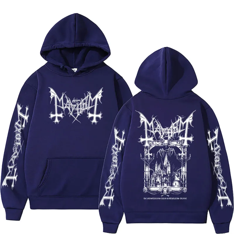 Rock Band Mayhem De Mysteriis Dom Sathanas Hoodie Men Women Death Black Metal Hooded Tracksuit Male Fashion Gothic Punk Hoodies — image 4