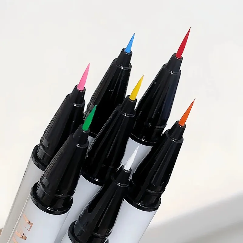 Liquid Matte Turquoise Eyeliner Ultra Fine Black White Eyeliner Waterproof Easy To Color Rainbow Colorful Eye Liner Eyes Makeup