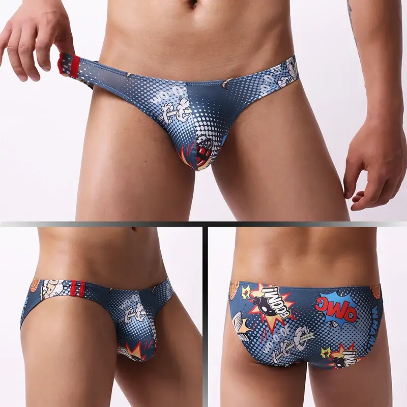 Roupa íntima masculina calcinha respirável moda impressa cuecas cintura baixa lingerie cuecas 3256810337747479 — image 3