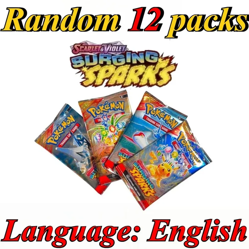 10 πακέτα καρτών Pokémon Bright Stars 151 Prismatic Evolutions PALDEAN FATES English Reinforcement Battle Δώρο κάρτα συναλλαγής — image 24
