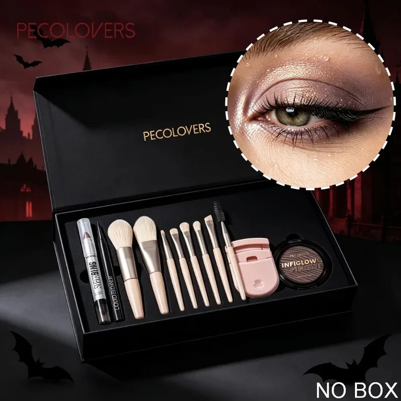 12 ΤΕΜ/ΣΕΤ Shimmer Eye Shadow Pen & Palette Liquid Eyeliner Lash Curler Eye Brushes Makeup Ανθεκτικά/Αδιάβροχα/Μεγάλης διάρκειας