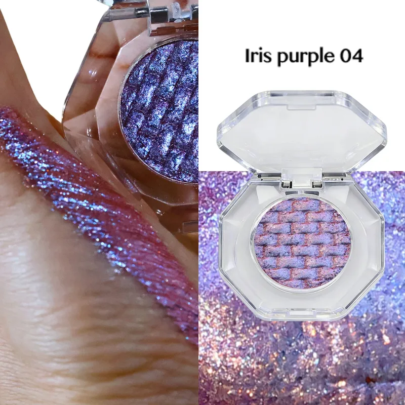 Alluring Chameleon Wet Eyeshadow Palette 26mm Glitter Luminous Metallic Highly Pigmented Multichrome Eyeshadow Aurora Fair