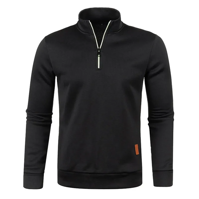 Moletons masculinos meio zíper pulôver masculino manga longa flleece suéter standcollar flocos de neve hoodies roupas masculinas