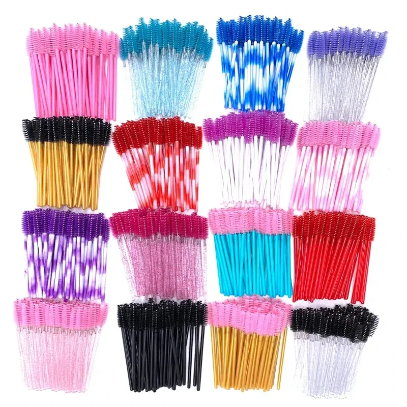 YGirlash 50 יחידות Lash Swans מוליך ריסים קריסטל ידית יהלום חד פעמית שרביטי מסקרה ניילון מברשת כלים קוסמטיים — image 1