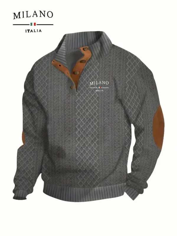 Henry Hoodie Ett italienskt Milan-mönster är en varm mjuk och hudvänlig höst- och vintertröja för män — image 3