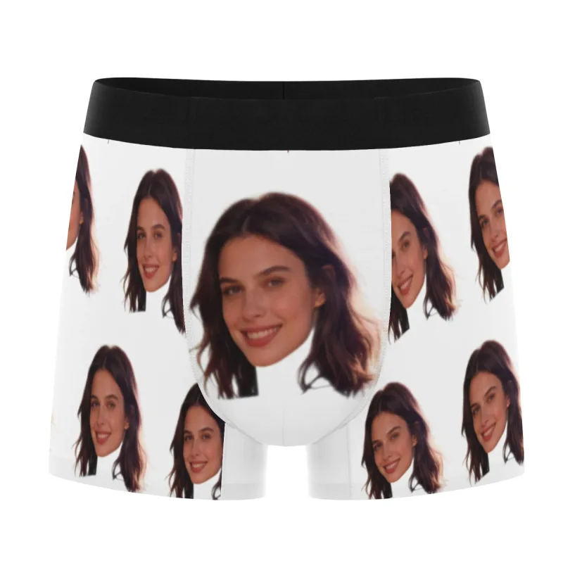 Personalized facial photos customized underwear flat cornered men's Valentine's Day gift for husband anniversary gift for fath — image 8