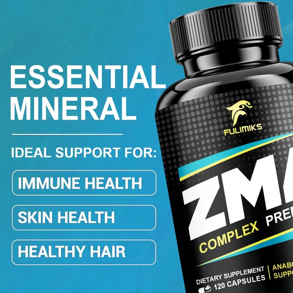 ZMA-kiegészítők kapszulák cink-magnézium-vitamin B-6-vitaminnal támogatják az ízületek általános egészségét, férfiak és nők számára — image 5