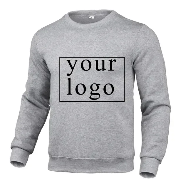 Desain Anda Sendiri Logo Merek/Gambar Kustom Pribadi Di Mana Saja Pria Wanita DIY Leher Bulat Lengan Panjang Pulloverhoodie Fashion Baru — image 8