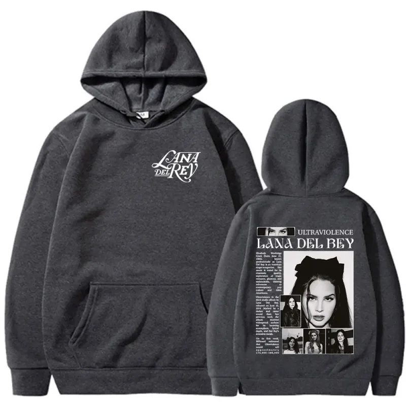 Singer Lana Del Rey Hoodies Men's Women Clothing Hooded Sweatshirts Fashion Hip Hop Long Sleeves Oversized Pullovers Streetwear
