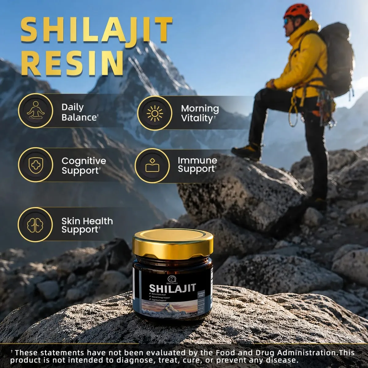 204MG természetes Shilajit gyanta eredeti ital ásványi kiegészítők az immunrendszer anyagcseréjéhez, általános fizikai egészséghez — image 3