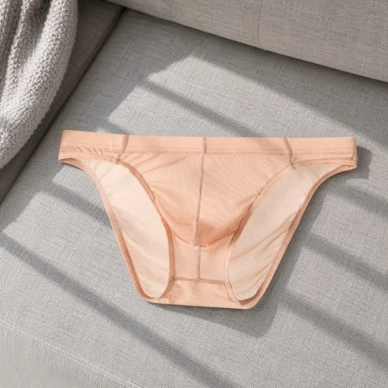 Lingerie Men Mesh Triangle Panties Low Waist Breathable Men Thin Briefs Transparent Thin Soft Underwear for Men Daily Wear — image 16
