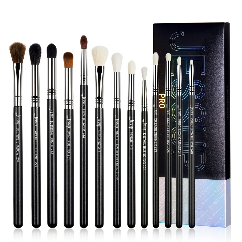 Jessup Eyebrow brushes set 3pcs Pro eyebrow brush synthetic brow sculpt/slim flat angled brows brush/precision definer T326